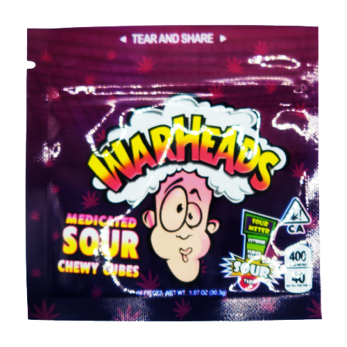 WARHEADS MEDICATED SOUR CHEWY CUBES 400mg